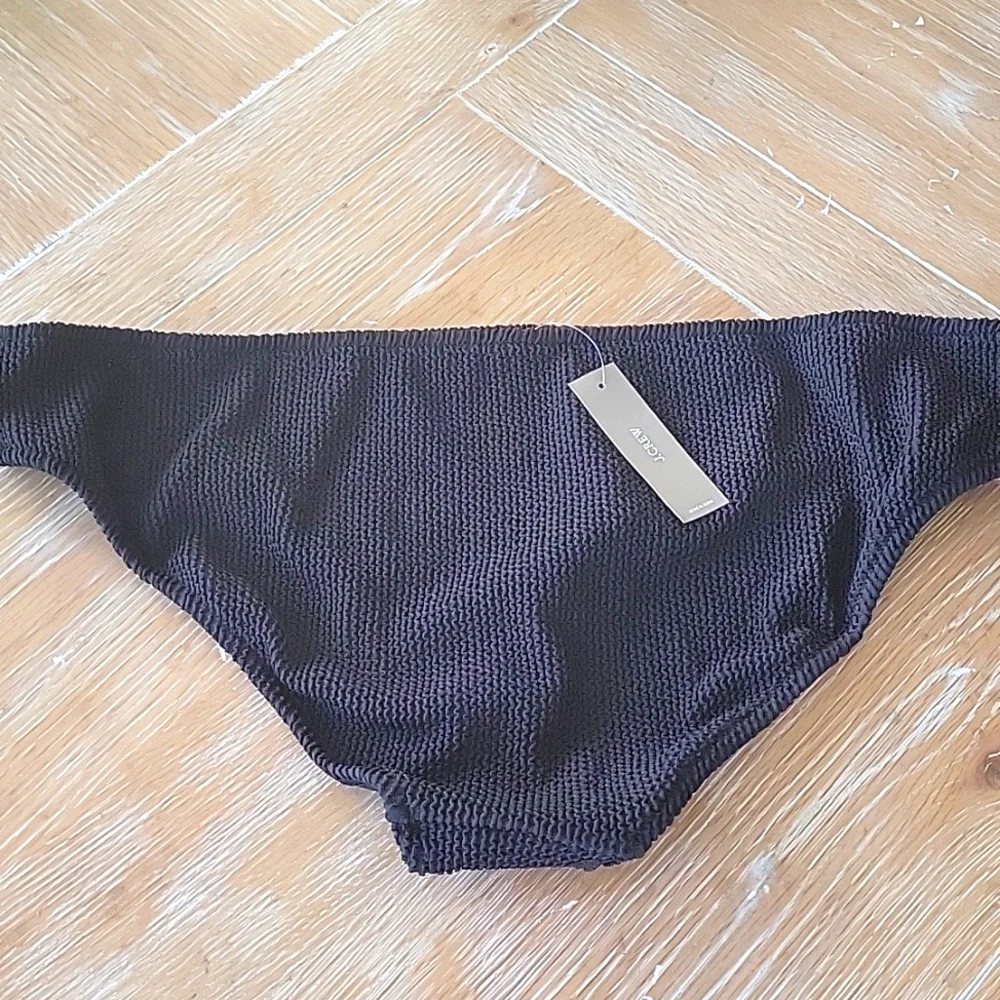 J. Crew Textured Bikini Bottom Black Hi-Rise Resortwear Size XXL NWT
